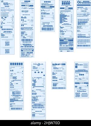 Questa è un'illustrazione di varie ricevute di acquisto Illustrazione Vettoriale