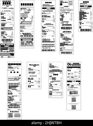 Questa è un'illustrazione di varie ricevute di acquisto Illustrazione Vettoriale
