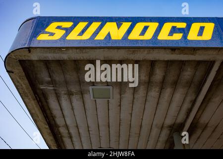 Toledo, Stati Uniti. 31st Jan 2022. Stazione di servizio Sunoco a Toledo. Credit: SOPA Images Limited/Alamy Live News Foto Stock