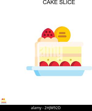 Icona vettoriale semplice della fetta di torta. Modello di disegno del simbolo di illustrazione per l'elemento dell'interfaccia utente mobile Web. Illustrazione Vettoriale