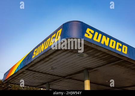 Toledo, Stati Uniti. 31st Jan 2022. Stazione di servizio Sunoco a Toledo. (Foto di Stephen Zenner/SOPA Images/Sipa USA) Credit: Sipa USA/Alamy Live News Foto Stock