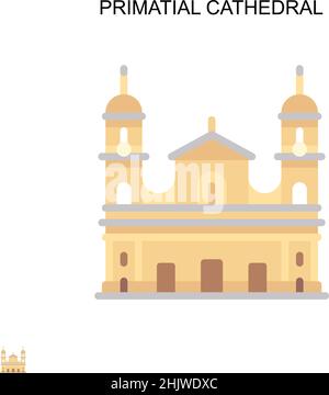 Cattedrale primaziale semplice icona vettoriale. Modello di disegno del simbolo di illustrazione per l'elemento dell'interfaccia utente mobile Web. Illustrazione Vettoriale