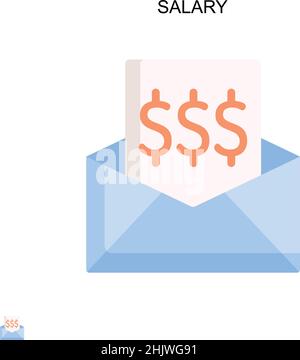 Icona del vettore stipendio semplice. Modello di disegno del simbolo di illustrazione per l'elemento dell'interfaccia utente mobile Web. Illustrazione Vettoriale