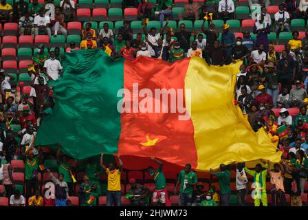 Yaoundé, Camerun, 17 gennaio 2022: !! Durante Cameroun Versus Cap Verde- Africa Cup of Nations all'Olembe Stadium. Prezzo Kim/CSM. Foto Stock