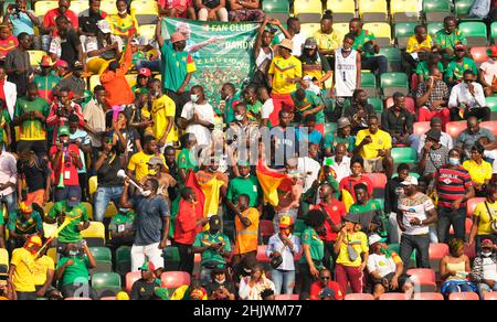 Yaoundé, Camerun, 17 gennaio 2022: !! Durante Cameroun Versus Cap Verde- Africa Cup of Nations all'Olembe Stadium. Prezzo Kim/CSM. Foto Stock