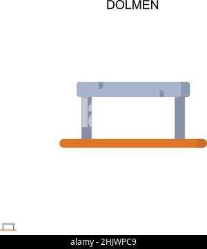 Dolmen semplice vettore icona. Modello di disegno del simbolo di illustrazione per l'elemento dell'interfaccia utente mobile Web. Illustrazione Vettoriale