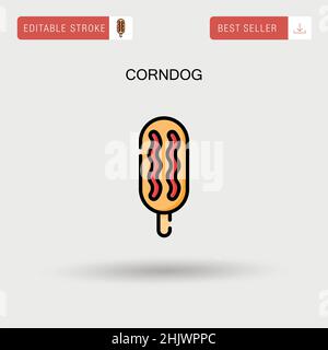 Icona vettore semplice Corndog. Illustrazione Vettoriale