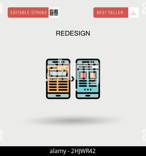 Riprogettare l'icona del vettore semplice. Illustrazione Vettoriale