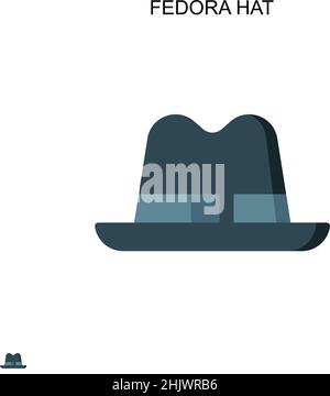 Fedora Hat semplice icona vettoriale. Modello di disegno del simbolo di illustrazione per l'elemento dell'interfaccia utente mobile Web. Illustrazione Vettoriale