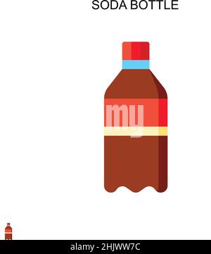 Icona vettore semplice flacone di soda. Modello di disegno del simbolo di illustrazione per l'elemento dell'interfaccia utente mobile Web. Illustrazione Vettoriale