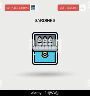 Sardines semplice icona vettoriale. Illustrazione Vettoriale
