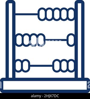 Icona Abacus su sfondo bianco, illustrazione vettoriale Illustrazione Vettoriale