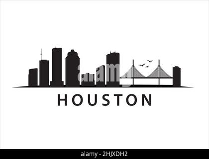 Houston in Texas, USA | American Skyline Landscape Illustrazione Vettoriale