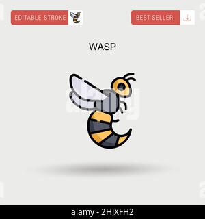 Icona vettore semplice WASP. Illustrazione Vettoriale