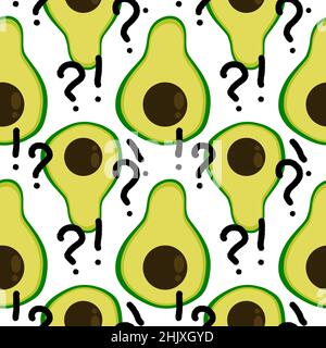 Avocado modello senza cuciture per tessuti e tessuti e confezionamento e regali e carte e biancheria Foto Stock