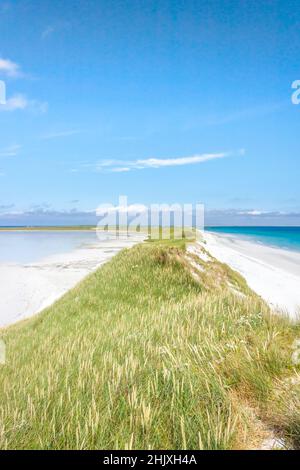 Vista da alte dune con spiagge su entrambi i lati Foto Stock