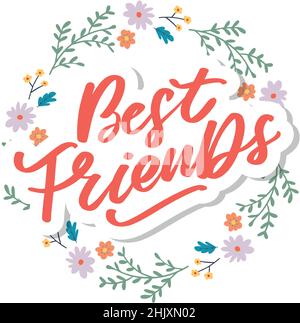 soul sorella con cuore scritta design migliore amico preewer bff betties Illustrazione Vettoriale