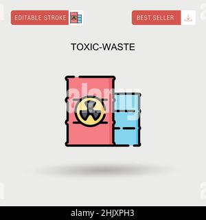 Icona del vettore Toxic-Waste Simple. Illustrazione Vettoriale