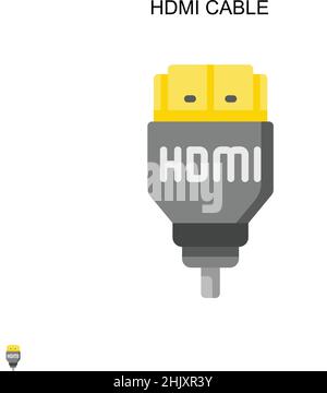 Icona vettore semplice del cavo HDMI. Modello di disegno del simbolo di illustrazione per l'elemento dell'interfaccia utente mobile Web. Illustrazione Vettoriale