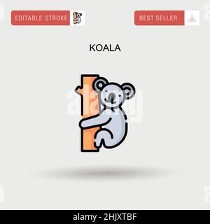 Koala semplice vettore icona. Illustrazione Vettoriale