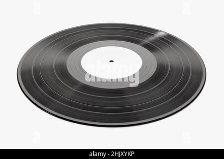 Vintage Vinyl record isolato su sfondo bianco. Modello di simulazione Foto Stock