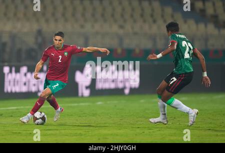 Yaoundé, Camerun, 25 gennaio 2022: Achraf Hakimi del Marocco durante il Marocco contro Malawi- Africa Cup of Nations allo Stadio Ahmadou Ahidjo. Prezzo Kim/CSM. Foto Stock