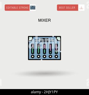 Icona del vettore semplice del miscelatore. Illustrazione Vettoriale