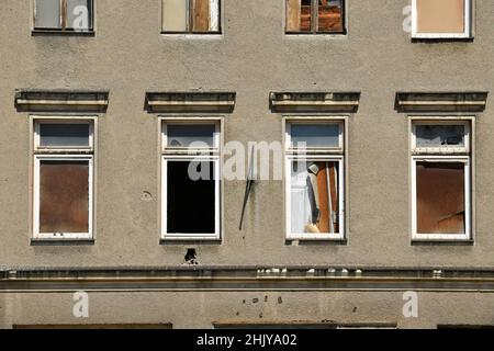 Leerstand Geisterhaus, Chausseestraße 53, nel quartiere Mitte di Berlino, Deutschland Foto Stock