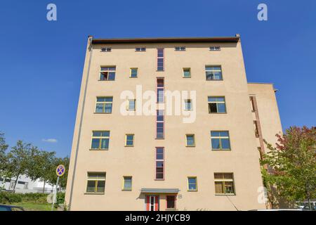 UNESCO Welterbe Siedlung 'Wohnstadt Carl Legien', Küselstraße, Prenzlauer Berg, Pankow, Berlino, Deutschland Foto Stock