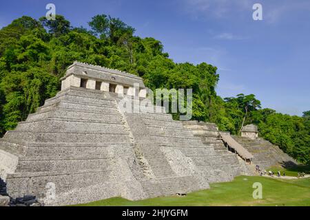 Tempel der Inschriften (Templo de las Inscripciones), Mayaruinen, Palenque, Chiapas, Mexiko Foto Stock