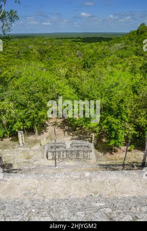 Pyramide Struktur I, Calakmul, Campeche, Mexiko Foto Stock