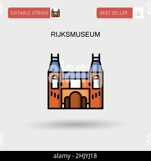 Rijksmuseum semplice icona vettoriale. Illustrazione Vettoriale