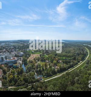Vista aerea di Braunau su Inn Foto Stock