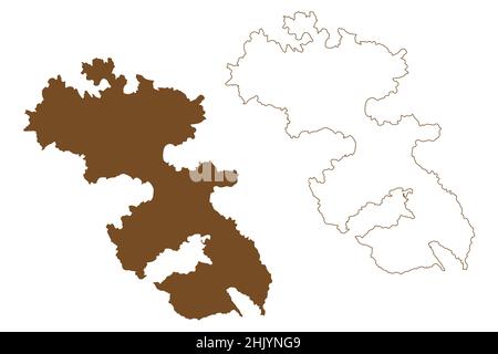 Isola di Leros (Repubblica ellenica, Grecia, isola greca, Mar Egeo) illustrazione vettoriale, schizza mappa di Leros Illustrazione Vettoriale