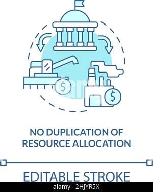Nessuna duplicazione dell'icona del concetto turchese di allocazione delle risorse Illustrazione Vettoriale
