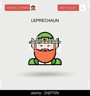 Icona vettore semplice Leprechaun. Illustrazione Vettoriale