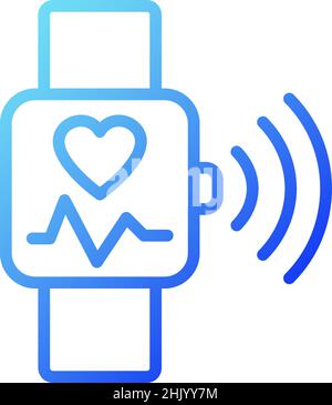 Icona del vettore lineare gradiente di monitoraggio della frequenza cardiaca Illustrazione Vettoriale