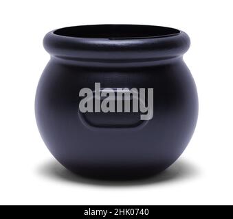 Black Witch Cauldron Pot Cut out su bianco. Foto Stock