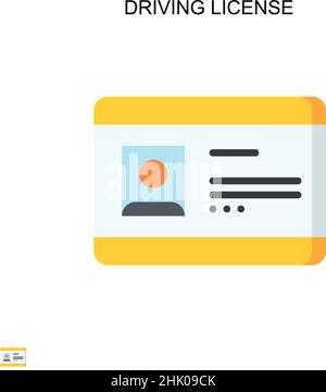 Patente di guida semplice icona vettore. Modello di disegno del simbolo di illustrazione per l'elemento dell'interfaccia utente mobile Web. Illustrazione Vettoriale
