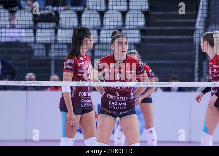 Pala EUR, Roma, Italia, 30 gennaio 2022, Laura Melandri (Perugia) durante il Club Volley di acqua&Sapone Roma vs Bartoccini Fortinfissi Perugia - Volleybal Foto Stock