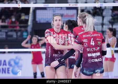 Pala EUR, Roma, Italia, 30 gennaio 2022, Helena Havelkova (Perugia) durante l'acqua&Sapone Roma Volley Club vs Bartoccini Fortinfissi Perugia - Volleyb Foto Stock