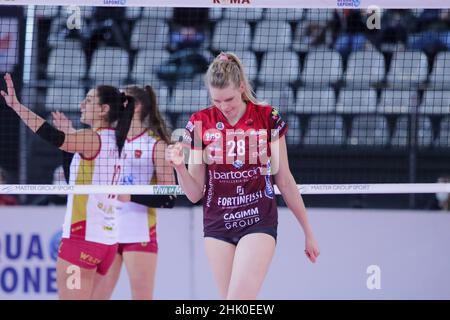 Pala EUR, Roma, Italia, 30 gennaio 2022, Christina Bauer (Perugia) durante l'acqua&Sapone Roma Volley Club vs Bartoccini Fortinfissi Perugia - Volleyba Foto Stock