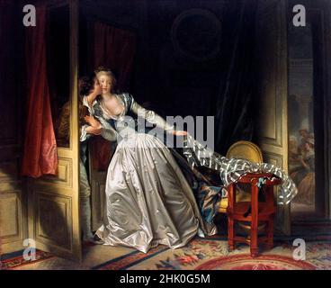 Il bacio rubato di Jean-Honoré Fragonard (1732-1806), olio su tela, c.. 1787 Foto Stock