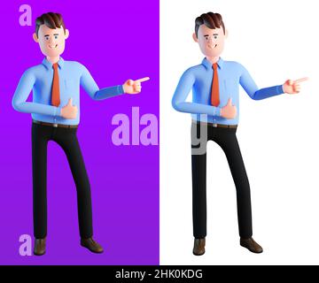 3d businessman positivo punta il dito Foto Stock