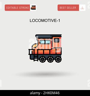 Locomotiva-1 semplice icona vettoriale. Illustrazione Vettoriale