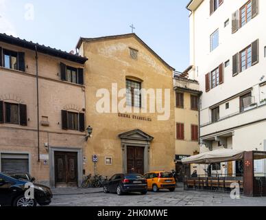 Firenze, Italia. Gennaio 2022. Vista esterna della chiesa evangelica nel centro della città Foto Stock