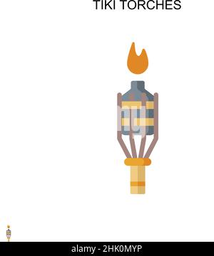 Tiki torce semplice icona vettoriale. Modello di disegno del simbolo di illustrazione per l'elemento dell'interfaccia utente mobile Web. Illustrazione Vettoriale