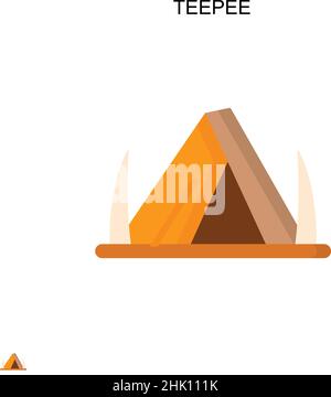 Teepee semplice icona vettoriale. Modello di disegno del simbolo di illustrazione per l'elemento dell'interfaccia utente mobile Web. Illustrazione Vettoriale