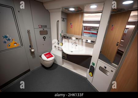 Berlino, Germania. 01st Feb 2022. la toilette in UN GHIACCIO 3neo. Credit: Fabian Sommer/dpa/Alamy Live News Foto Stock