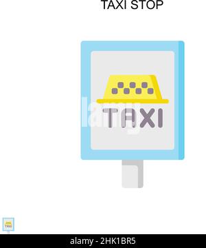 Taxi stop semplice vettore icona. Modello di disegno del simbolo di illustrazione per l'elemento dell'interfaccia utente mobile Web. Illustrazione Vettoriale